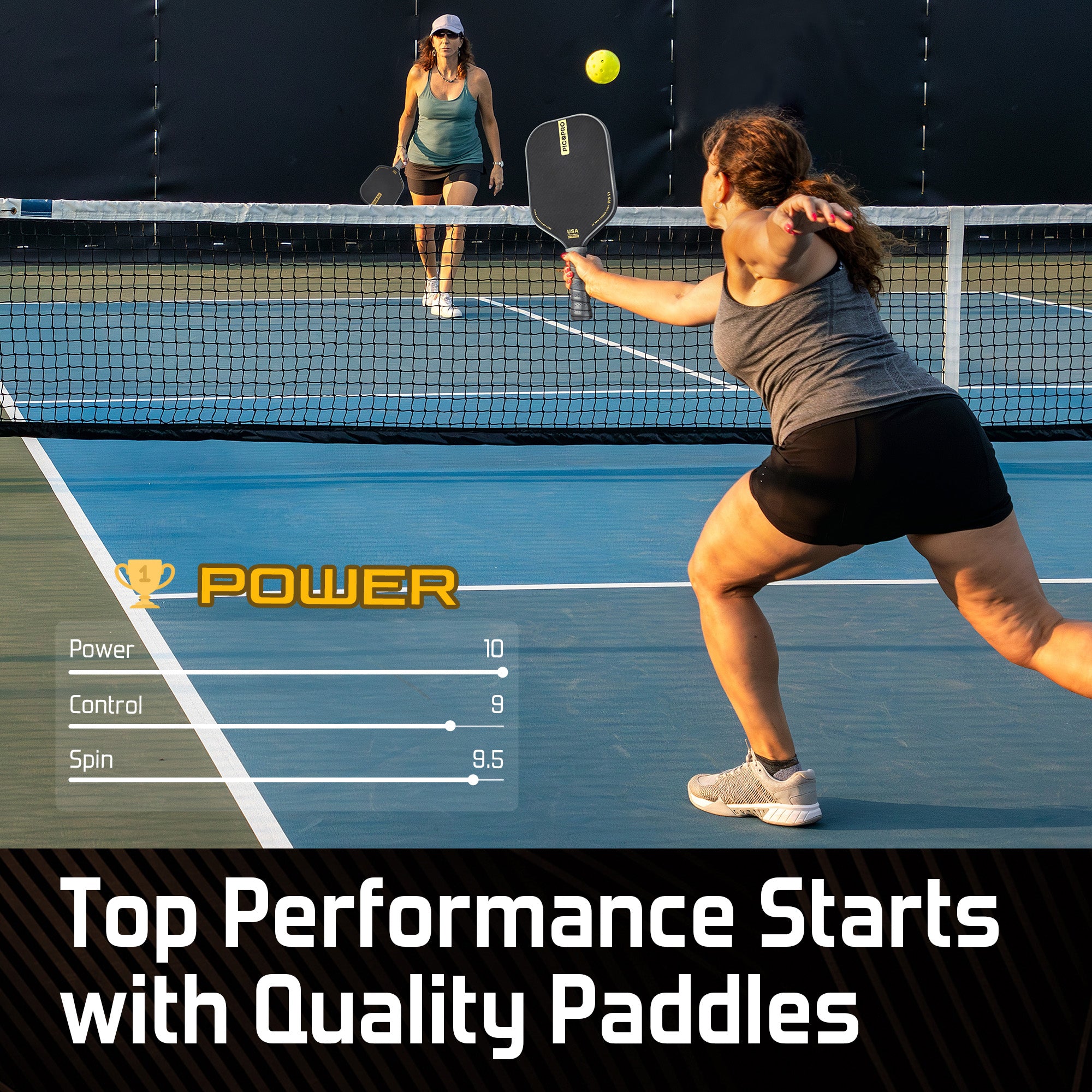 PicoPro Raw Carbon Fiber 3K Pickleball Paddle Black