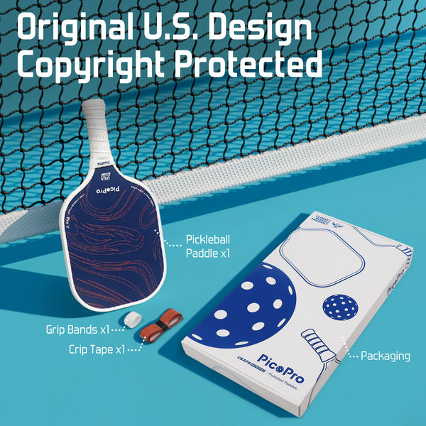 PicoPro T700 Carbon Fiber Pickleball Paddle - Professional Design, Lightweight and Durable, Elevate Your Game Performance